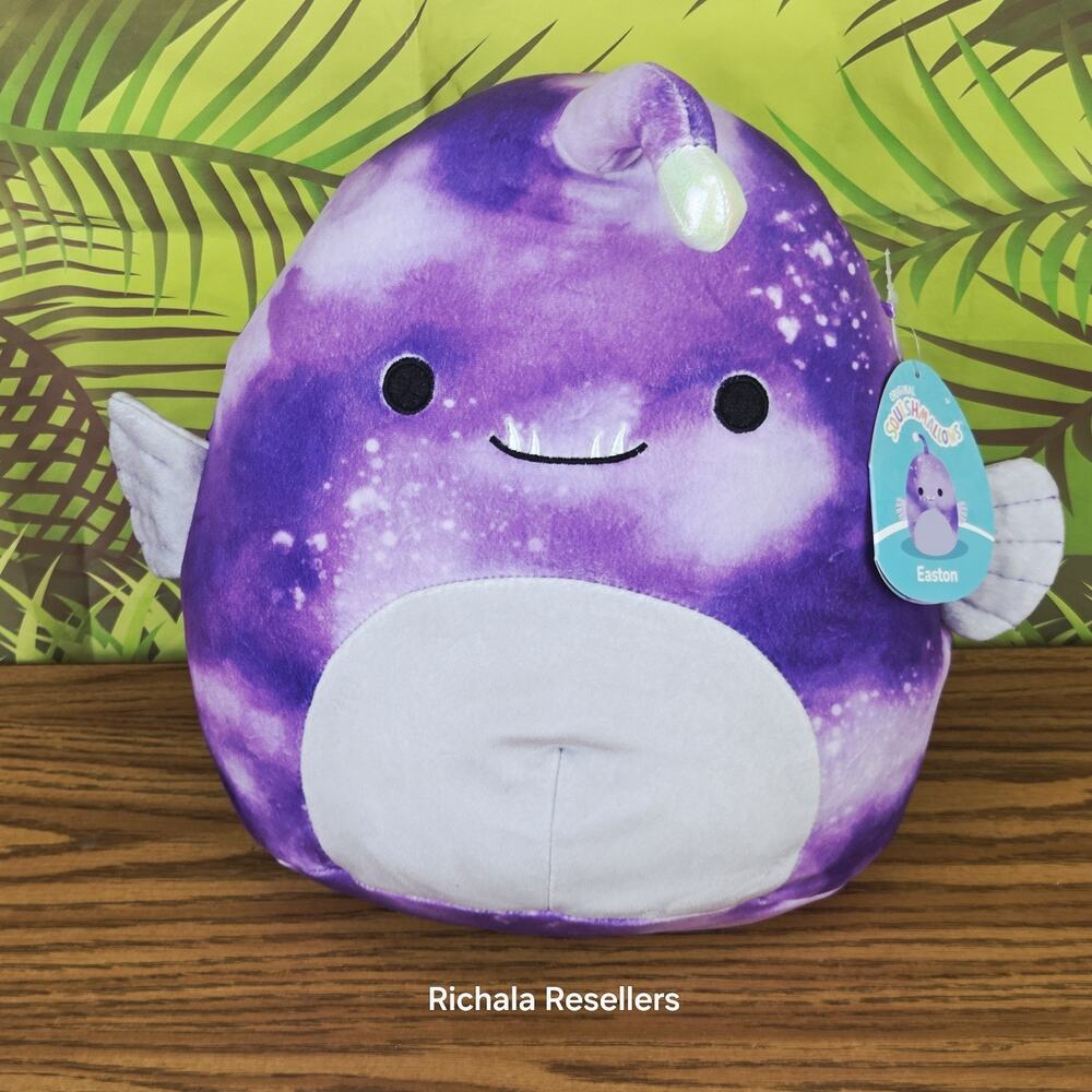 Squishmallows Easton the Angler Fish 12" Plush Soft Toy Purple Tie Dye 2022 New